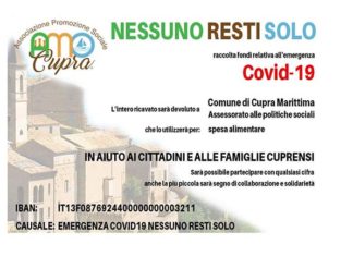 Associazione Amo Cupra, raccolta fondi per le famiglie cuprensi in difficoltà: «Nessuno resti solo»