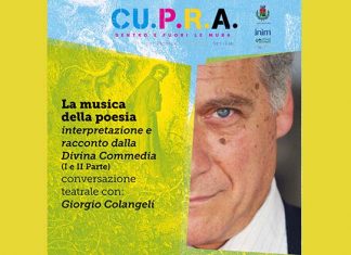 “La musica della poesia”, Giorgio Colangeli il 27 e 28 agosto al Cu.p.r.a Festival