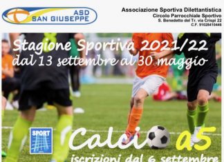 Calcio a 5, settore giovanile: inizia il sedicesimo anno di attività dell’Asd San Giuseppe