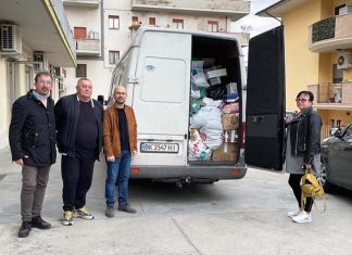 Emergenza Ucraina, partito da Folignano un automezzo pieno di beni