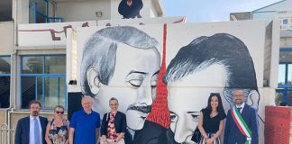 Folignano, inaugurato a Villa Pigna il murale “Legalità”