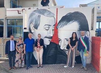 Folignano, inaugurato a Villa Pigna il murale “Legalità”