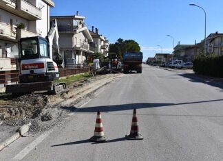 Centobuchi, partiti i lavori di riqualificazione dei marciapiedi in via Circonvallazione Sud