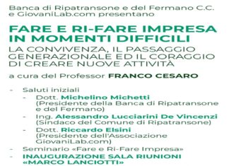 Banca di Ripatransone e del Fermano, la Sala Riunioni dei GiovaniLab.com intitolata a Marco Lanciotti
