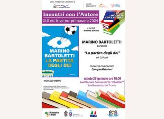 Incontri con l’autore, Marino Bartoletti presenta “La partita degli dei” all’Auditorium Tebaldini
