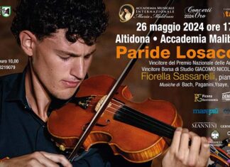 Concerti Oro, alla Malibran di Altidona il recital del giovane violinista Paride Losacco