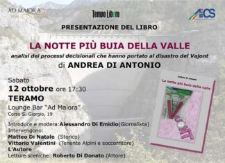 “La notte più buia della valle”, a Teramo la presentazione del libro di Andrea Di Antonio