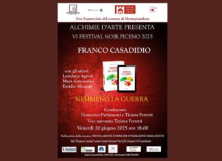 Festival Noir Piceno, Franco Casadidio presenta “Nemmeno la guerra” al GiovArti di Centobuchi