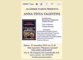 “Alchimie d’Arte”, Anna Tinta Valentini presenta il suo libro sui social al GiovArti di Centobuchi