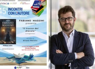 Incontri con l’autore, Fabiano Massimi presenta “Il trucco del diavolo” al Circolo Nautico di San Benedetto