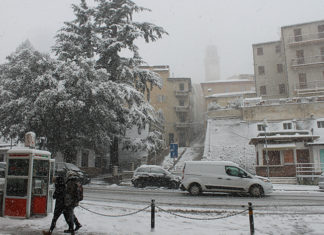 Neve e ondata di gelo siberiano nelle Marche, le temperature scendono sotto lo zero