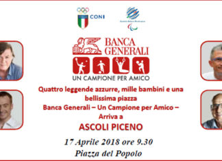 “Un Campione per Amico” fa tappa ad Ascoli Piceno con Panatta, Lucchetta, Graziani, Chechi