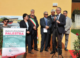 Il presidente Ceriscioli ad Arquata per il taglio del nastro della nuova palestra