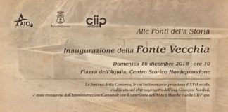 S’inaugura la Fonte Vecchia, il 16 dicembre in Piazza dell’Aquila a Monteprandone