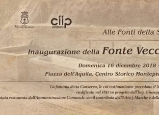 S’inaugura la Fonte Vecchia, il 16 dicembre in Piazza dell’Aquila a Monteprandone