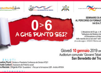 San Benedetto, un convegno in Auditorium sulla riforma della scuola per i bimbi da 0 a 6 anni