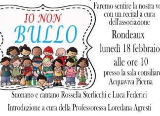 “Io non bullo”, un recital nella Sala Consiliare di Acquaviva per dire no al bullismo