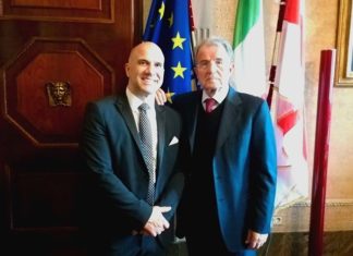 Il sindaco di Offida, Valerio Lucciarini, a Milano per l’evento “100 Piazze per l’Europa”