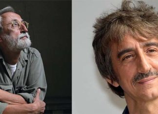 Lo scrittore Antonio Moresco e l’attore Sergio Rubini a Recanati per le celebrazioni leopardiane