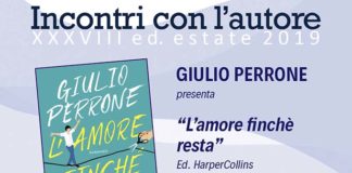 Incontri con l’autore, Giulio Perrone presenta “L’amore finchè resta” all’Asilo Merlini