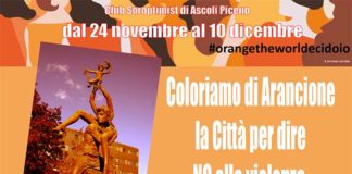 Il monumento di Sergiacomi si tinge di arancione per dire no alla violenza sulle donne