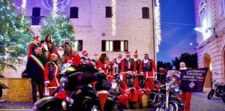 Invasione di Babbi Natale in Harley per le strade di Centobuchi e Monteprandone