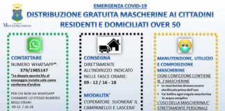 Monteprandone, distribuzione gratuita di mascherine protettive agli over 50