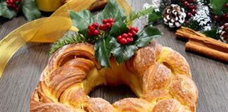 Un Natale più “buono” con la ghirlanda di pasta di croissant