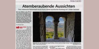 Treviri distribuisce 55mila copie di un articolo sulle bellezze del territorio di Ascoli