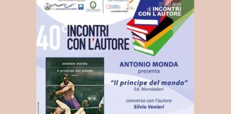Incontri con l’autore, Antonio Monda presenta il libro “Il principe del mondo” alla Palazzina Azzurra