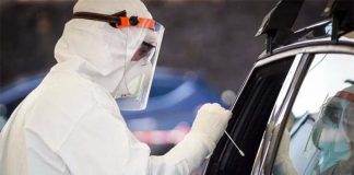 La Marina Militare nella gestione della postazione di esecuzione dei tamponi in auto di Ascoli