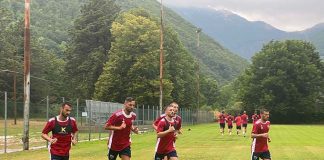 Samb, doppio allenamento nel ritiro di Sefro per i rossoblù di mister Donati