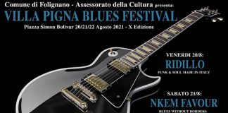 “Villa Pigna Blues Festival” a Folignano, tre serate di musica in Piazza Bolivar