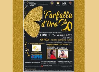 “Farfalla d’Oro” a Offida, il 24 aprile la trentesima edizione al Teatro Serpente Aureo