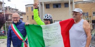 Colli del Tronto, partita la pedalata di fede di Luciano Gabrielli