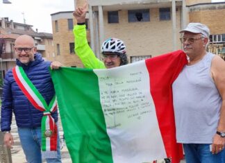 Colli del Tronto, partita la pedalata di fede di Luciano Gabrielli