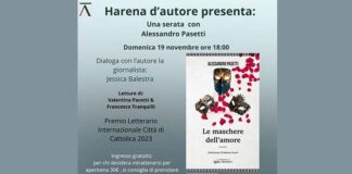 Harena d’autore, Alessandro Pasetti presenta il romanzo “Le maschere dell’amore”