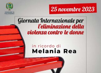 Folignano, una panchina rossa dedicata a Melania Rea