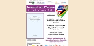 “L’amico sconosciuto. Biografia di un amore”, presentazione del libro di Rossella Frollà a Palazzo Piacentini