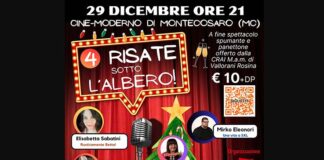 “4 Risate sotto l’albero”, spettacolo comico al CineTeatro Moderno di Montecosaro