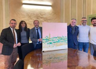 L’artista Mauro Giangrande dona una sua opera alla Banca di Ripatransone e del Fermano