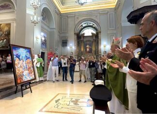 Ripatransone accoglie l’Arcivescovo Gianpiero Palmieri con la splendida opera di Mario Vespasiani