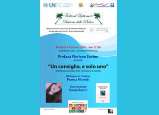 Festival Letterario Riviera delle Palme, oggi l’incontro con Floriana Savino alla Biblioteca Lesca