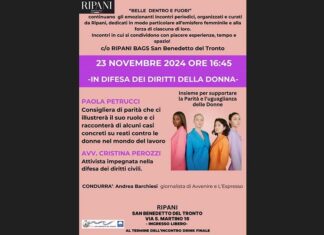 “In difesa dei diritti della donna”, proseguono gli incontri nello shop Ripani di San Benedetto