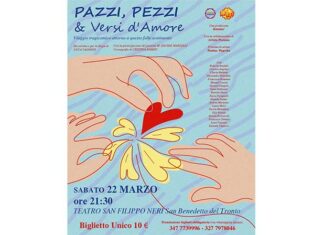 “Pazzi, Pezzi & Versi d’Amore”: la compagnia Rattattù in scena al San Filippo Neri di San Benedetto