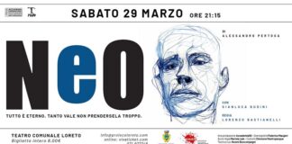 “Neo”, in scena al Teatro Comunale di Loreto lo spettacolo teatrale scritto da Alessandro Pertosa