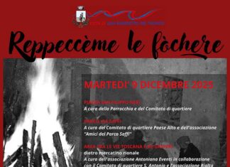 “Reppeccème le fòchere”, il 9 dicembre tornano i falò in varie zone di San Benedetto