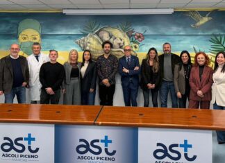 Un murales dalla Fondazione Sambenedettese all’Ospedale di San Benedetto. L’opera è di Davide Calvaresi