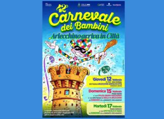 Arlecchino arriva a Grottammare per celebrare il 42° Carnevale dei Bambini e il legame con il disegnatore Angelo Maria Ricci