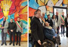 Un murale di 60 metri quadrati per ricordare le “morti bianche” : l’opera di Carlo Gentili inaugurata a Fermo